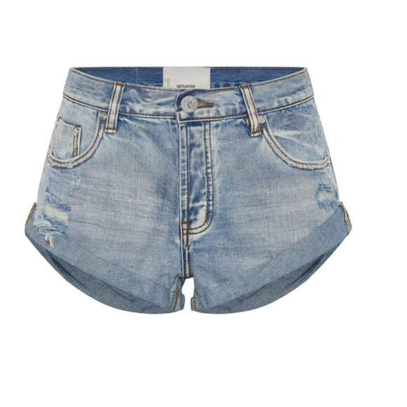 $110 One Teaspoon Bandits Low Waist Denim Shorts Hendrixe Blue Sz 22 - Picture 10 of 11